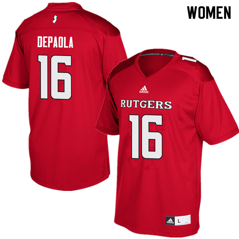Women #16 Andrew DePaola Rutgers Scarlet Knights College Football Jerseys Sale-Red - Click Image to Close